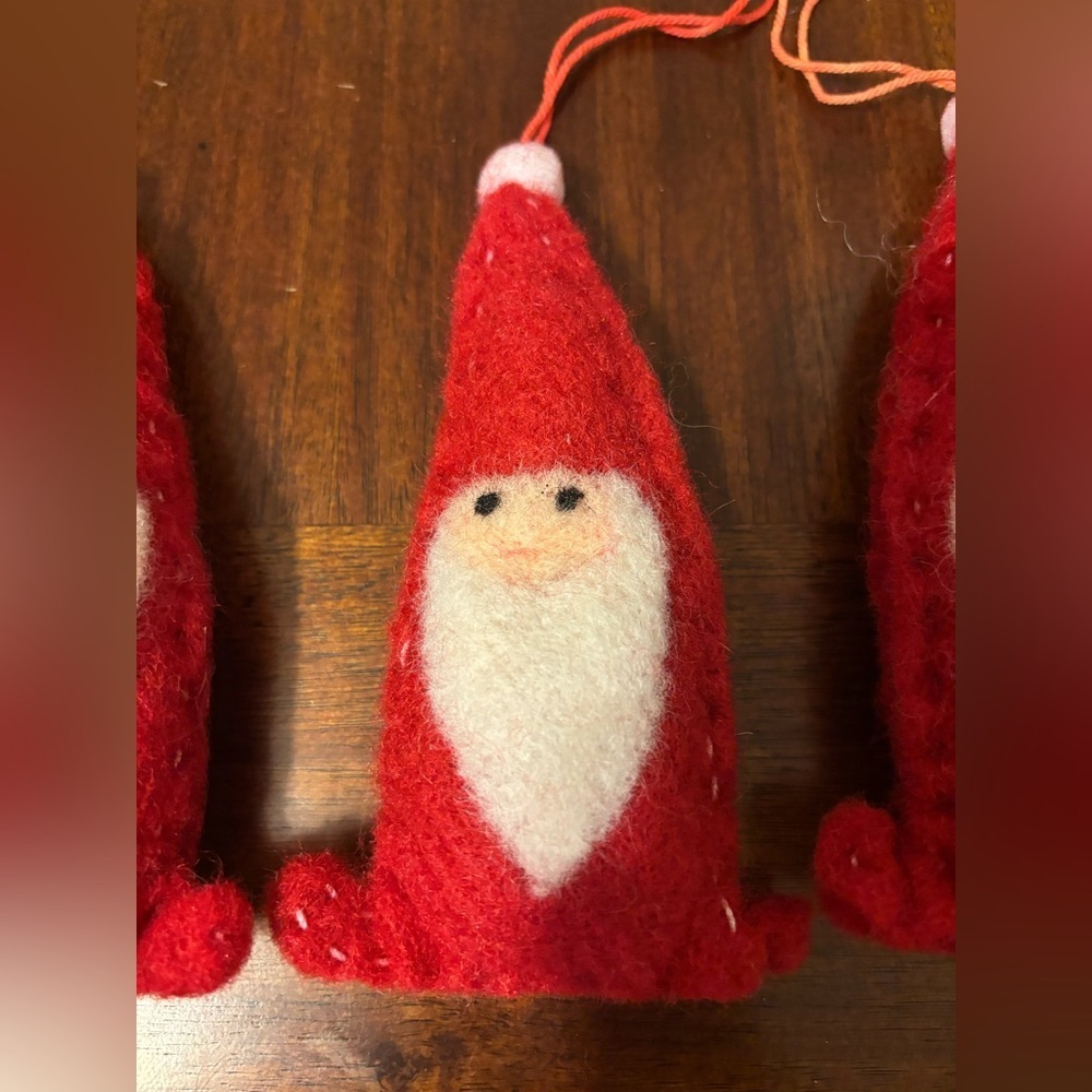 Christmas Happy Face Santa Ornaments Lot Of 4 - Picture 3 of 12
